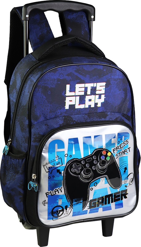 Mochila Com Roda Kit Infantil Masculino Gamer