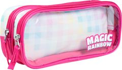 Estojo Kit Retangular Duplo Infantil Fem Magic Rainbow