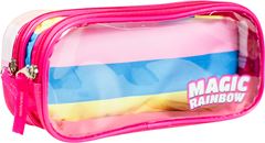 Estojo Kit Retangular Duplo Infantil Fem Magic Rainbow