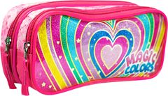 Estojo Kit Retangular Duplo Infantil Fem Magic Colors
