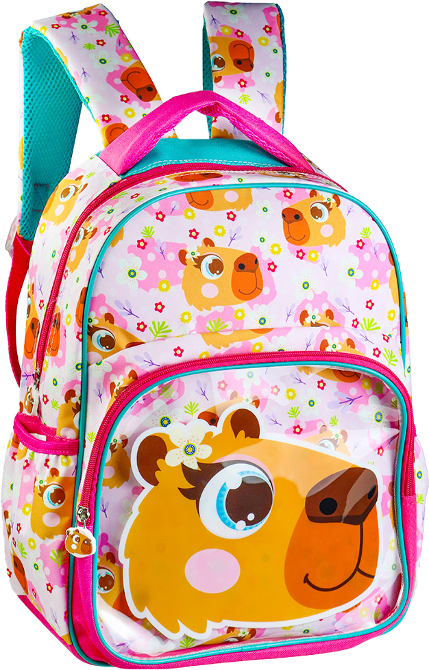 Mochila Kit Infantil Fem Premium Capivara