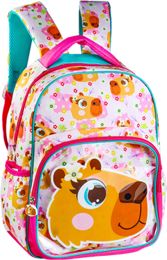 Mochila Kit Infantil Fem Premium Capivara