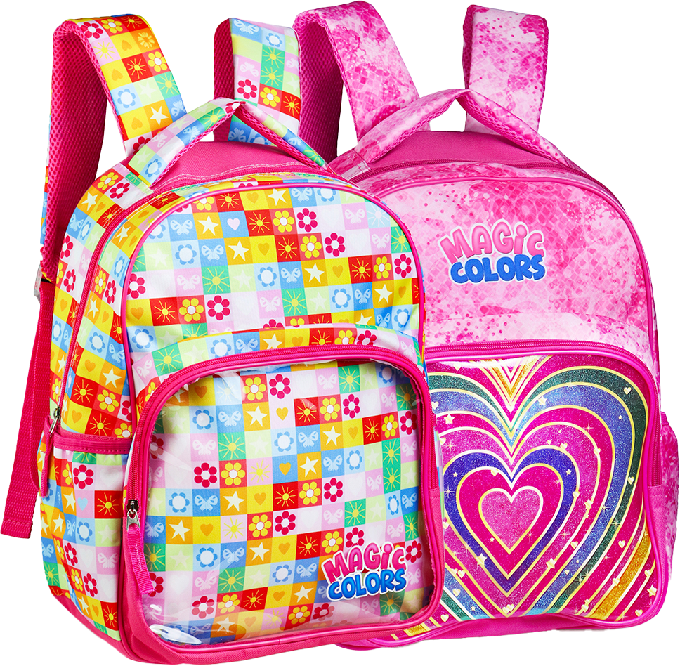 Mochila Kit Infantil Fem Premium Magic Color