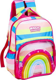 Mochila Kit Infantil Fem Premium Magic Raingow