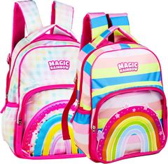Mochila Kit Infantil Fem Premium Magic Raingow