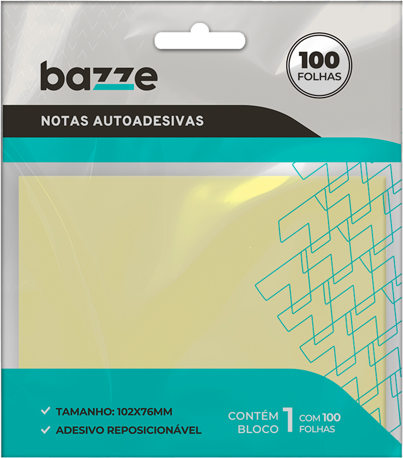 Nota Adesiva Bazze 4 Bloco Amarelo 76x102mm 100fls