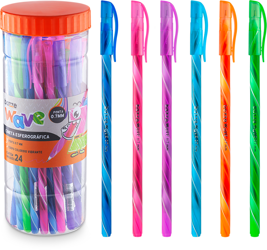 Caneta Bazze Wave Esferografica 0.7 Fashion Sortida