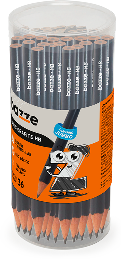 Lapis Grafite Bazze Hb Jumbo Pote