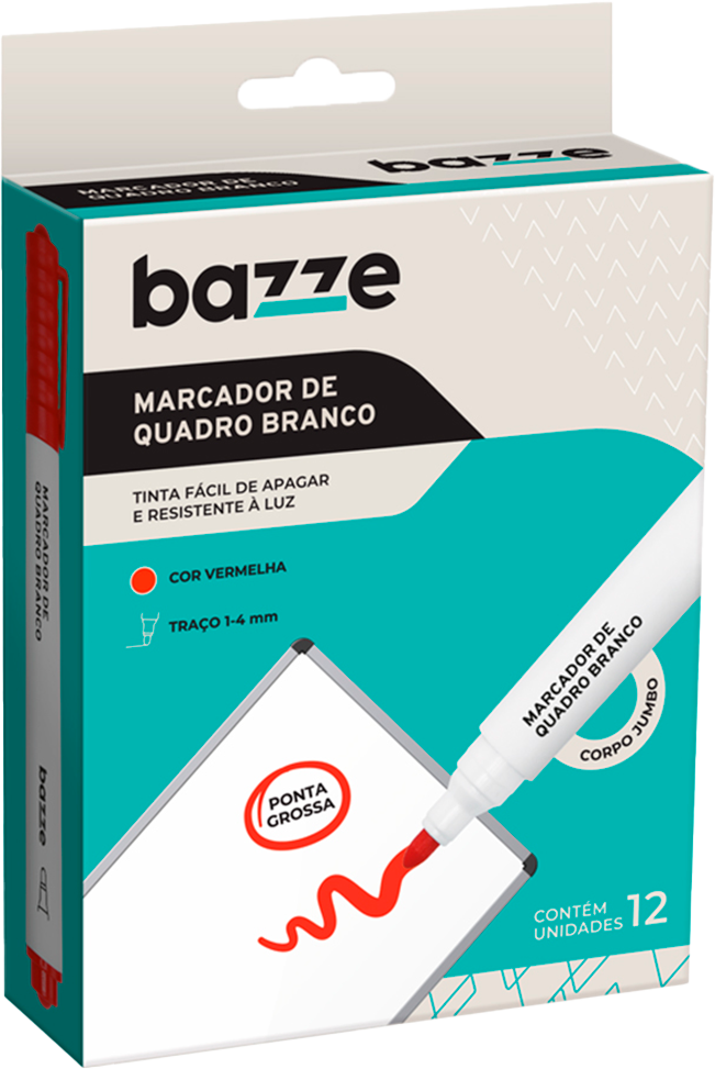 Marcador Quadro Branco Bazze Vermelho