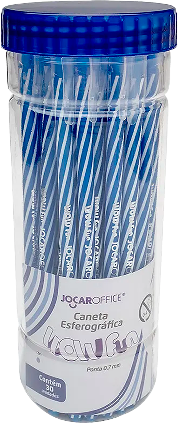 Caneta Leoleo Esferografica Wow 0.7 Azul Pote