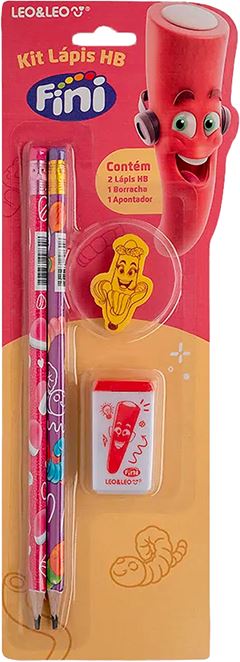 Kit Lapis Grafite Leoleo Hb Fini Apontador + Borracha