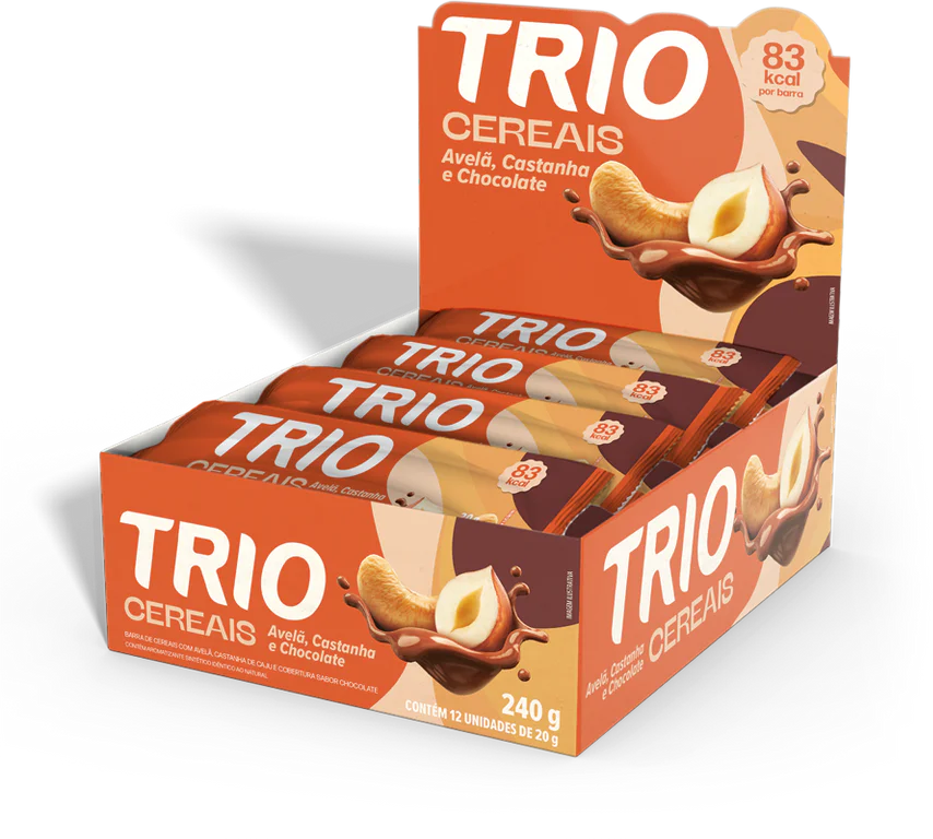 Barra De Cereal Trio Chocolate Avela Castanha 20g