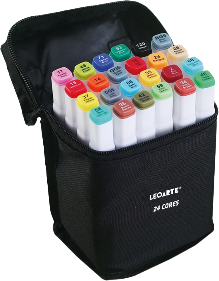 Canetinha Leoleo Bobbie Goods Com Estojo 24 Cores