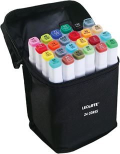 Canetinha Leoleo Bobbie Goods Com Estojo 24 Cores