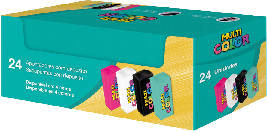 Apontador Faber Castell Multicolor Com Deposito Sortido