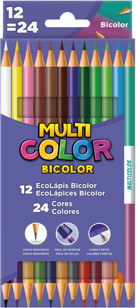 Lapis De Cor Faber Castell Multicolor 12 Lapis Duo 24 Cores