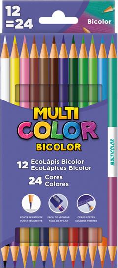 Lapis De Cor Faber Castell Multicolor 12 Lapis Duo 24 Cores