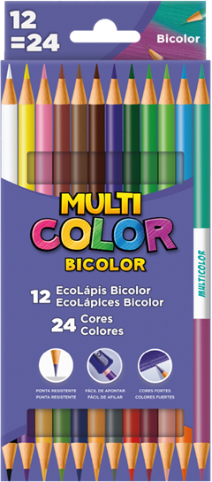 Lapis De Cor Faber Castell Multicolor 12 Lapis Duo 24 Cores