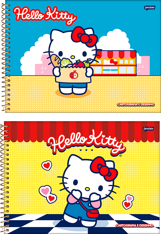 Caderno Jandaia Cartografia Hello Kit Cd Esp 80fls