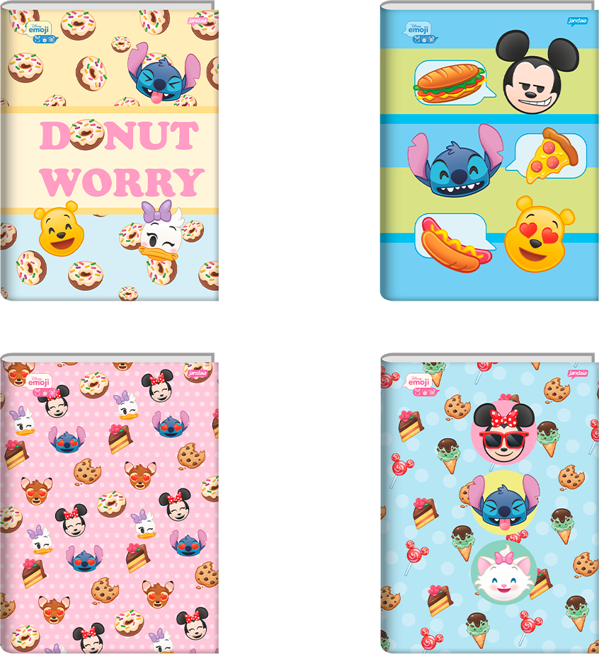 Caderno Jandaia Universitario Disney Emoji Cd Cost 80fls