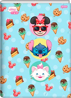 Caderno Jandaia Universitario Disney Emoji Cd Cost 80fls