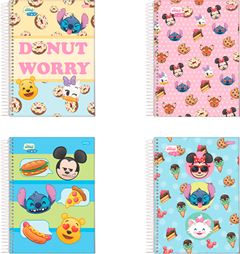Caderno Jandaia Universitario Disney Emoji Cd 1m 80fls