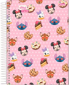 Caderno Jandaia Universitario Disney Emoji Cd 10m 160fls