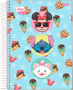 Caderno Jandaia Universitario Disney Emoji Cd 10m 160fls