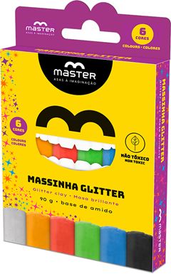 Massa Modelar Amido Master 6 Cores Com Glitter