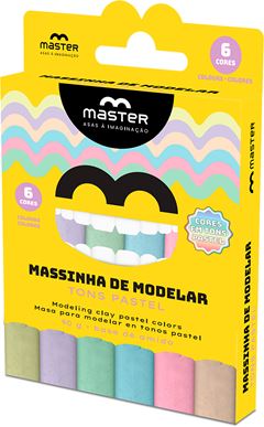 Massa Modelar Amido Master 6 Cores Tons Pasteis