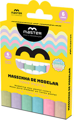 Massa Modelar Amido Master 6 Cores Tons Pasteis
