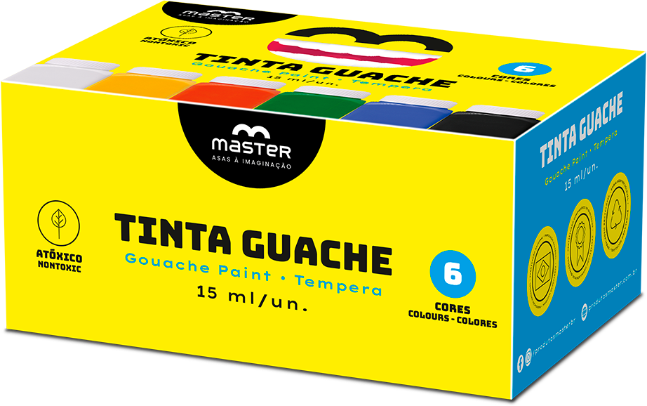 Tinta Guache Master 6 Cores 15ml