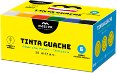 Tinta Guache Master 6 Cores 15ml