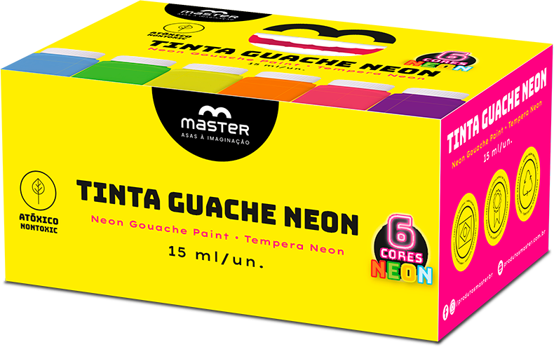 Tinta Guache Master 6 Cores 15ml Neon