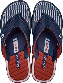 Sandalia Cartago Dallas Masc Adulto Azul/Vermelho/Branco