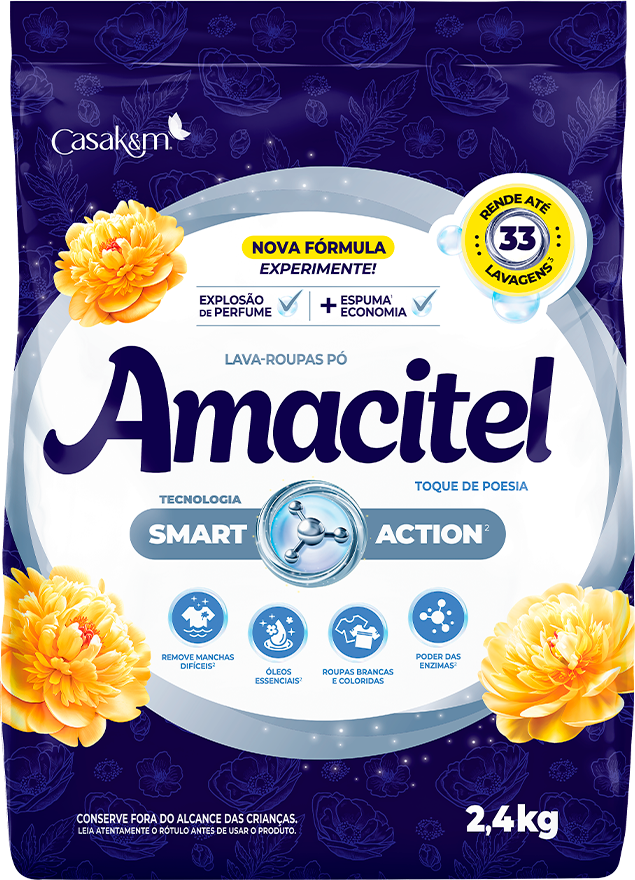 Sabao Em Po Amacitel Toque De Poesia Sachet 2,4kg