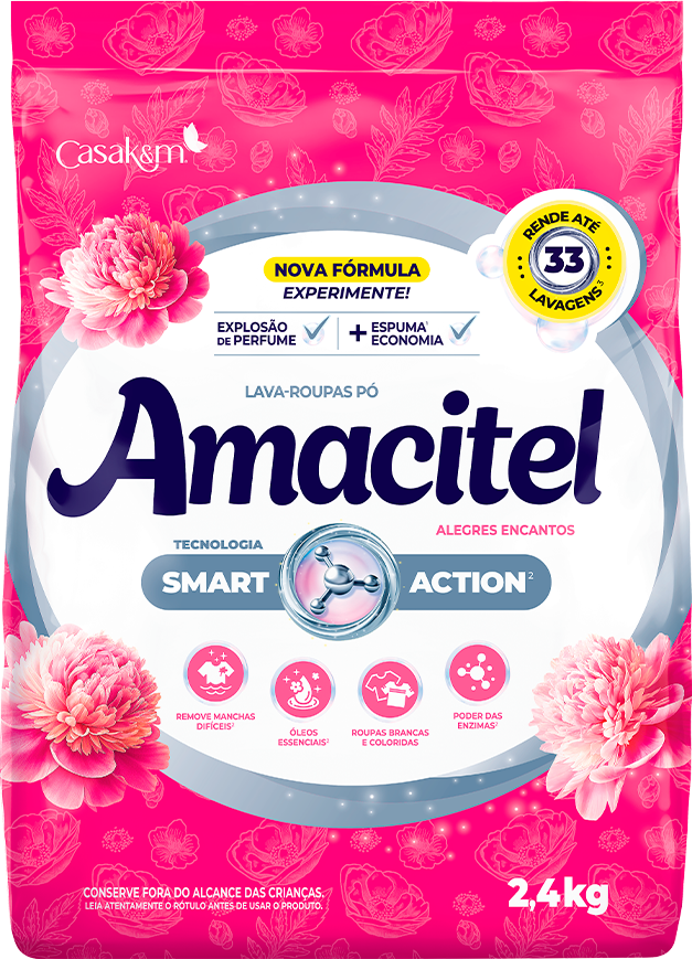 Sabao Em Po Amacitel Alegres Encanto Sachet 2,4kg