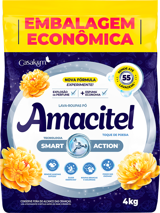 Sabao Em Po Amacitel Toque De Poesia Sachet 4kg