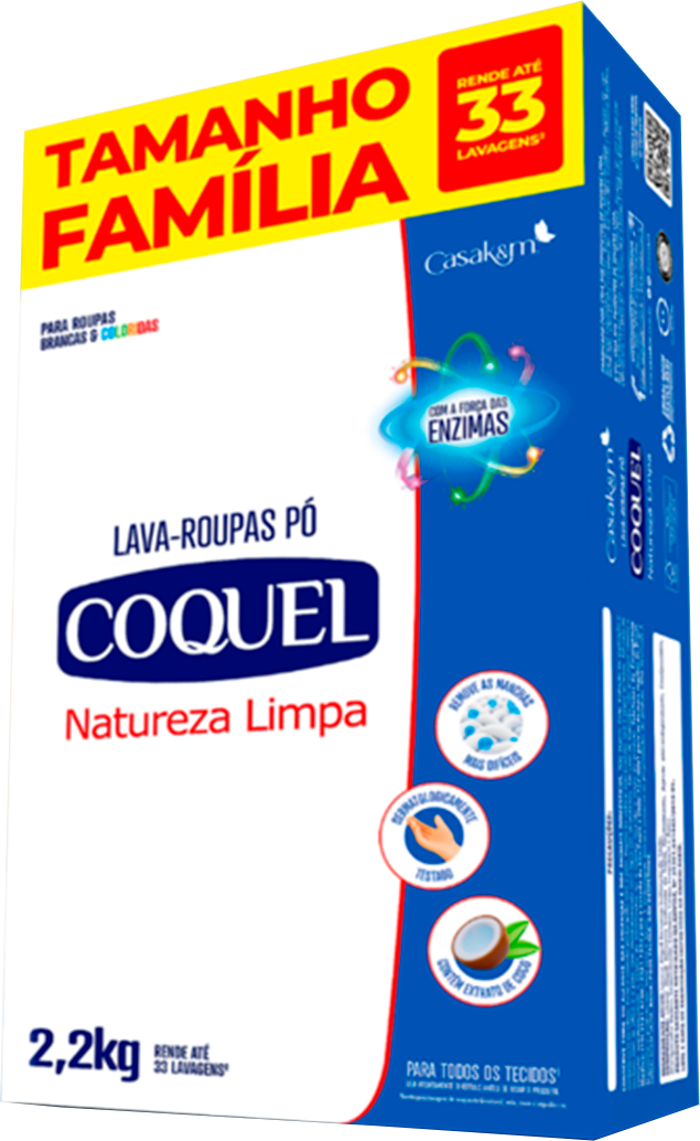 Sabao Em Po Coquel Natureza Limpa Caixa 2,2kg