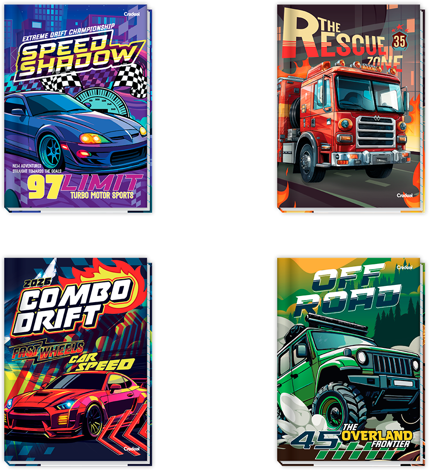 Caderno Credeal Super Cars Cd Cost 1/4 48fls