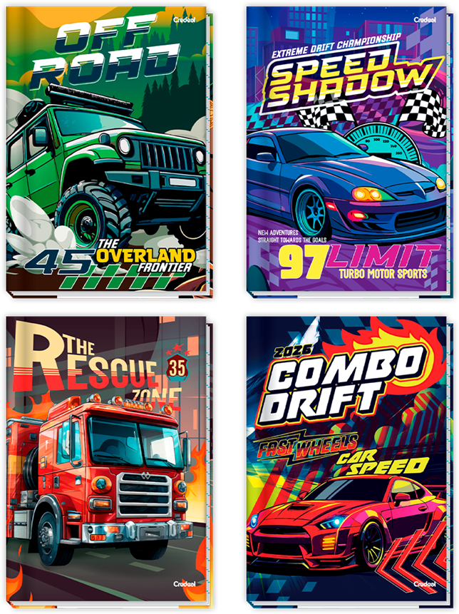 Caderno Credeal Universitario Super Cars Cd Cost 48fls