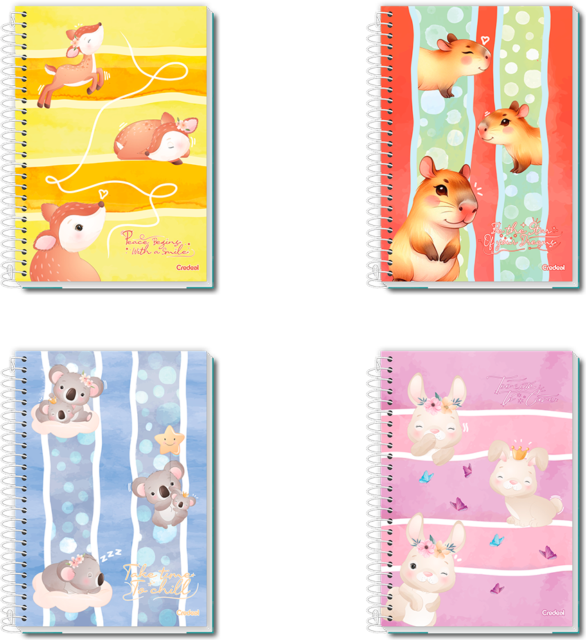 Caderno Credeal Universitario Lala Pets Cd 10m 160fls