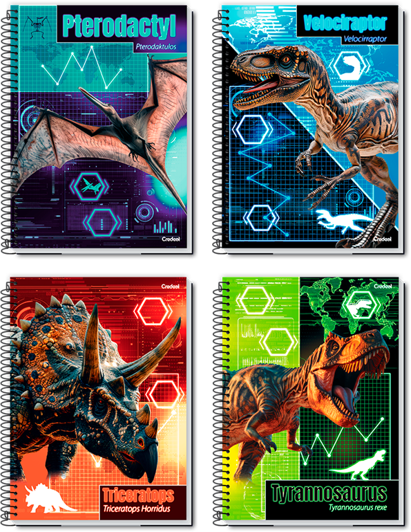 Caderno Credeal Universitario Super Dino Cd 1m 80fls