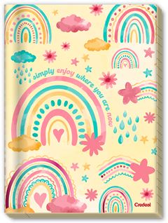 Caderno Credeal Universitario Arco Iris 1/4 Cd Cost 80fls