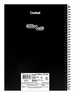 Caderno Credeal Universitario Essencial Preto Cd 10m 160fls