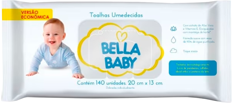 Toalha Umedecida Bella Baby 140un
