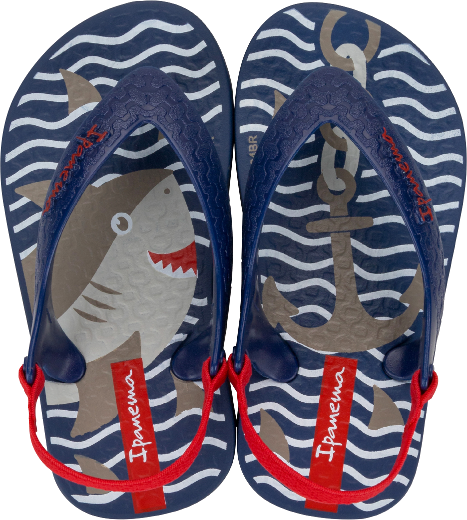Sandalia Ipanema Masc Baby Azul Escuro/Vermelho