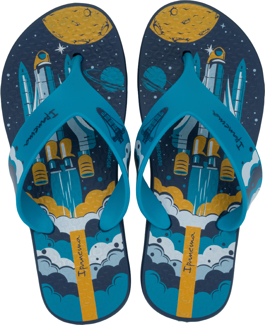 Sandalia Ipanema Deck City Masc Infantil Azul/Azul/Amarelo
