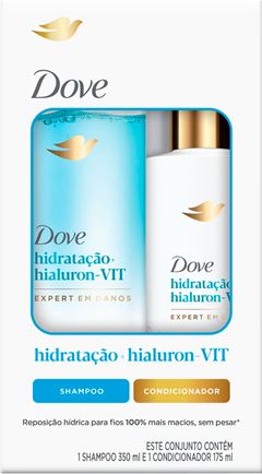 Kit Dove Hidratacao + Hialuron Shampoo 350ml + Co 175ml