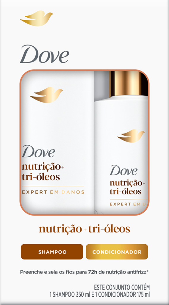 Kit Dove Nutricao + Tri Oleos  Shampoo 350ml + Co 175ml